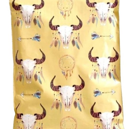 Boho Bull Western Poly Mailers Size 10x13 Colorful Shipping Bags