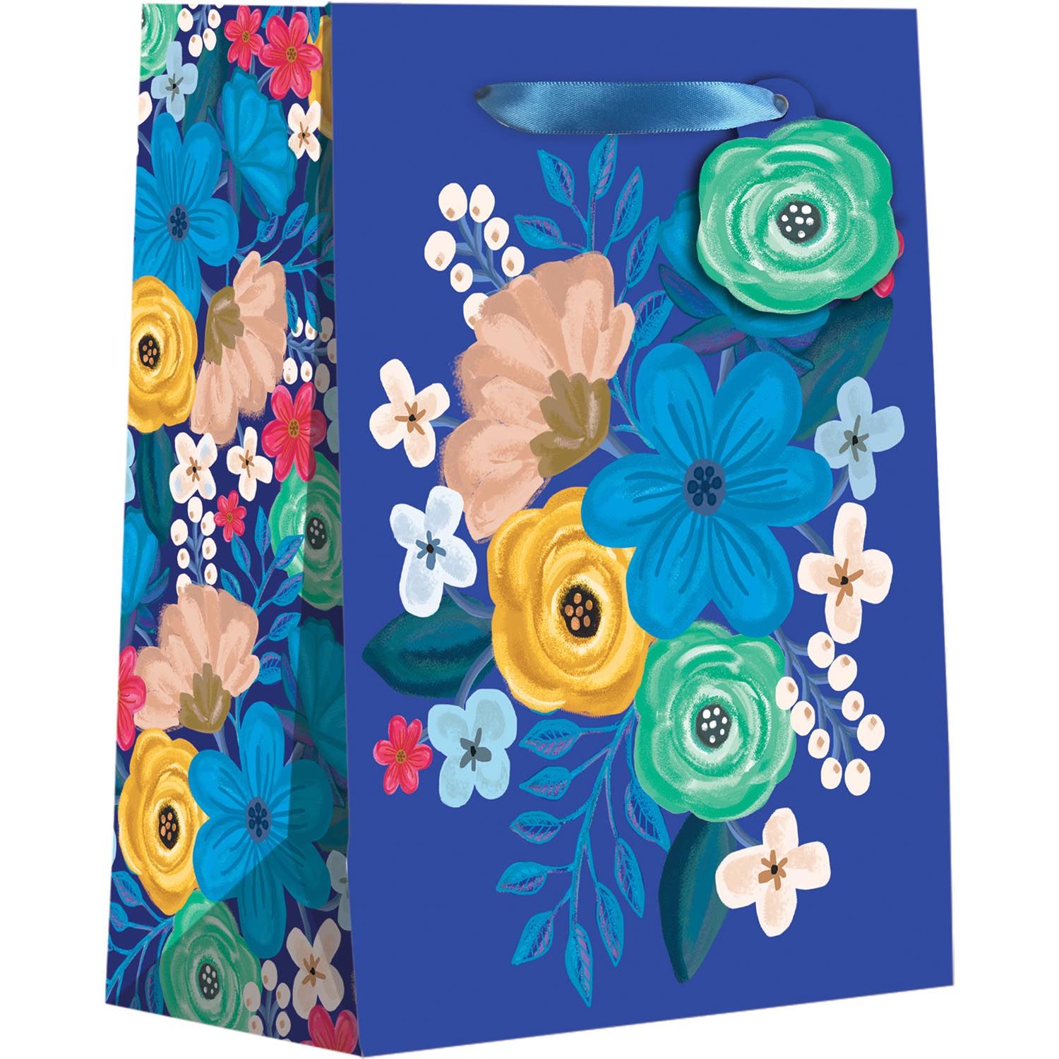 Floral Delight Blue - Gift Bag - 6 x 3 x 7-1/2"
