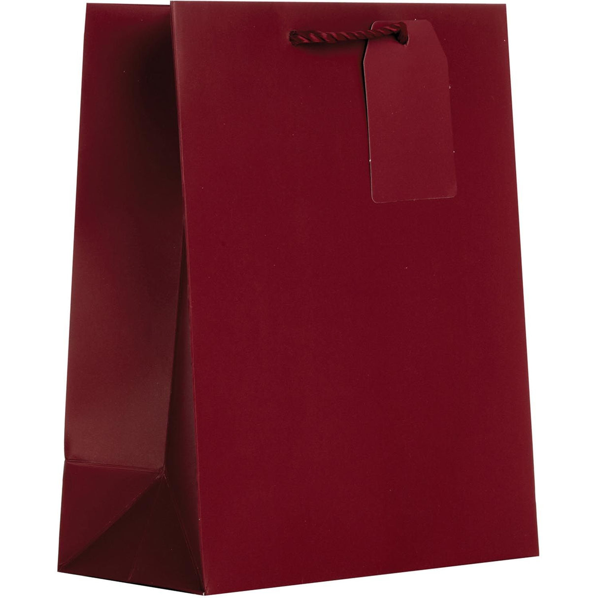Matte Burgundy - Gift Bag w/Tag - 6 x 3 x 7-1/2"