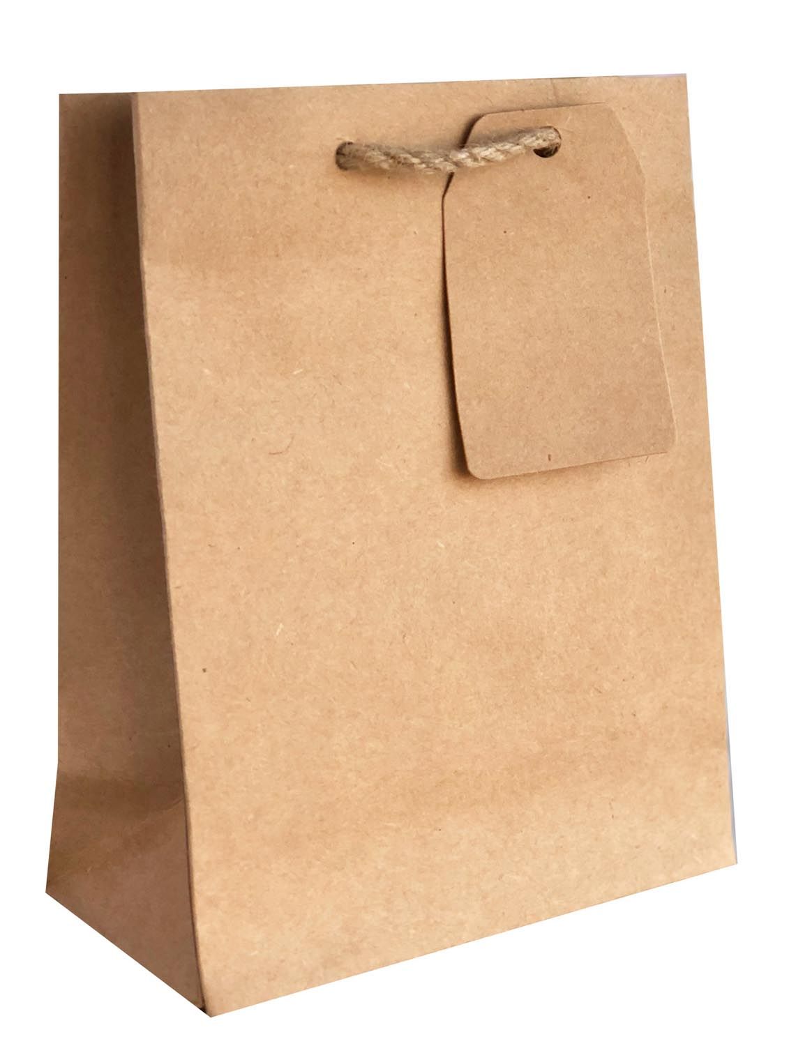 Kraft Natural - Gift Bag w/Tag - 6 x 3 x 7-1/2"