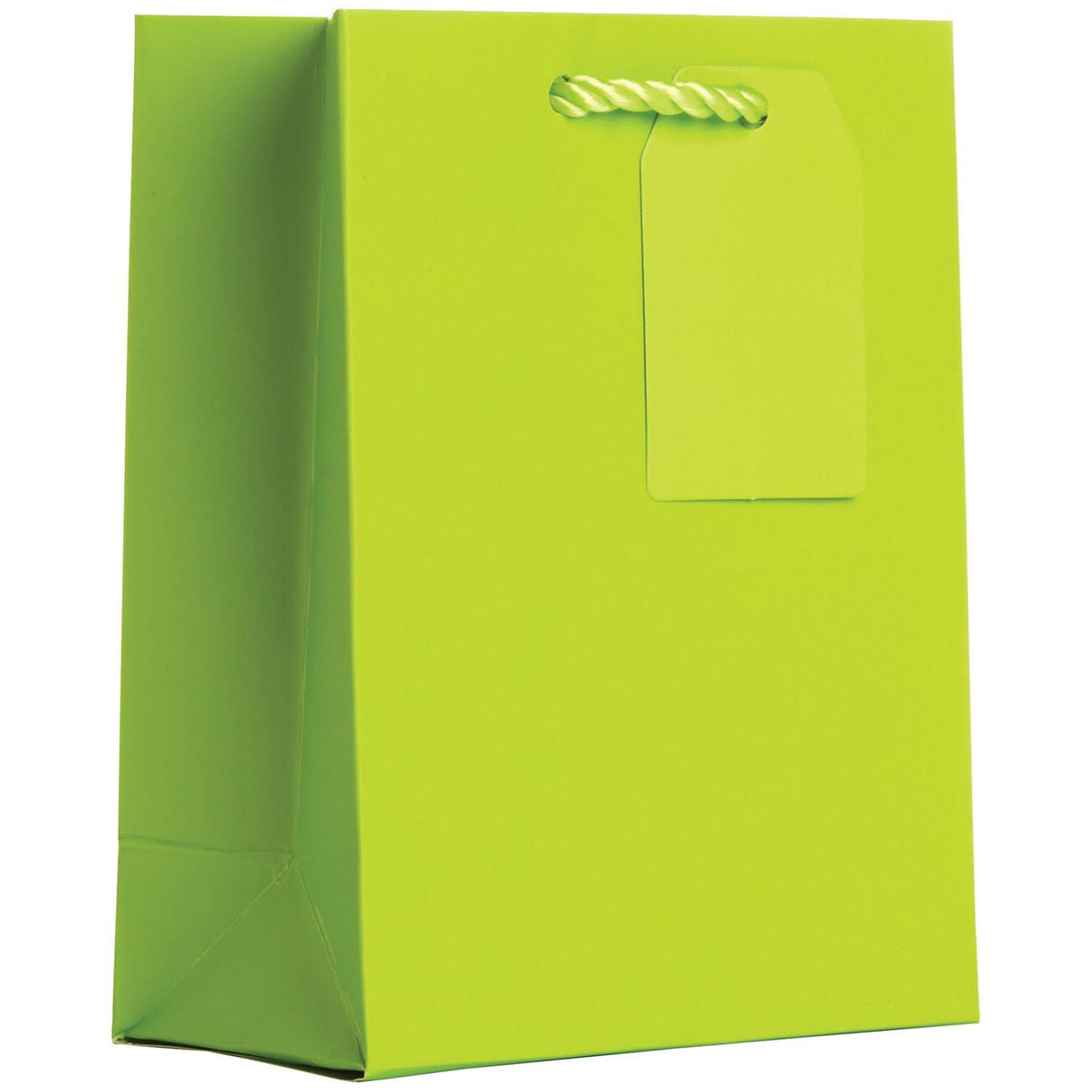 Matte Lime - Gift Bag w/Tag - 6 x 3 x 7-1/2"