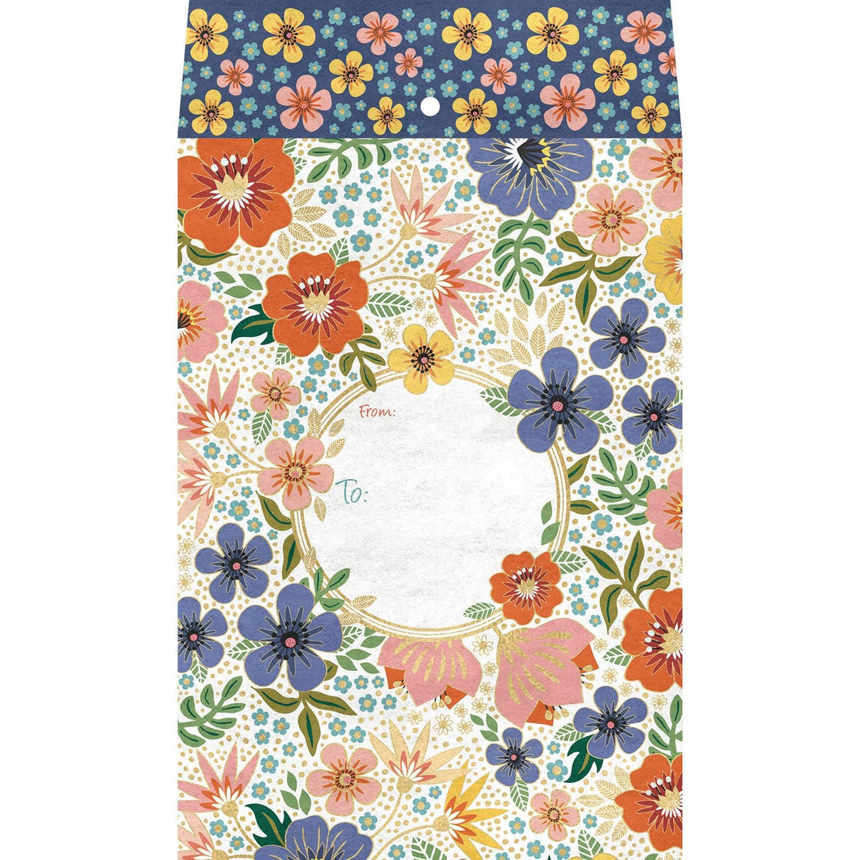 Golden Floral - Theme Mailing Envelope - 6 x 1/2 x 9-1/2"