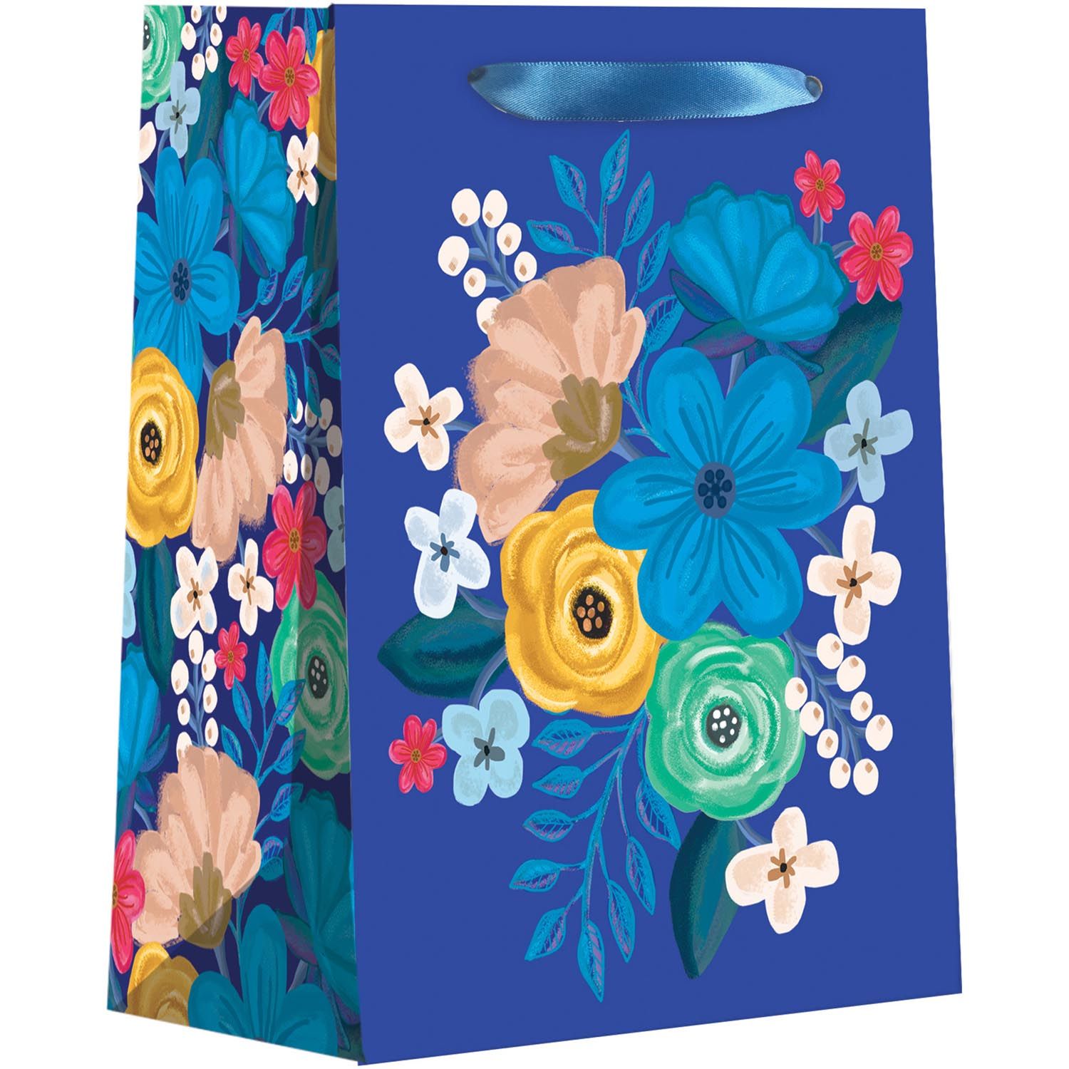 Floral Delight Blue - Gift Bag - 4 x 2 x 5"