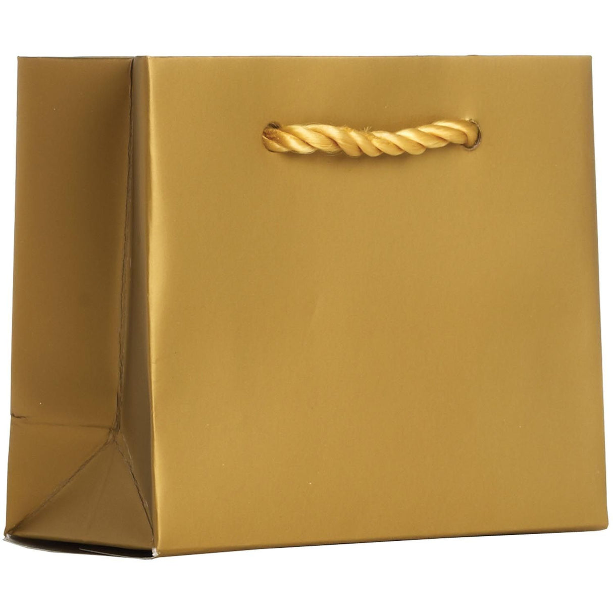 Matte Metallic Gold - Gift Bag w/Tag - 5 x 2 x 4"