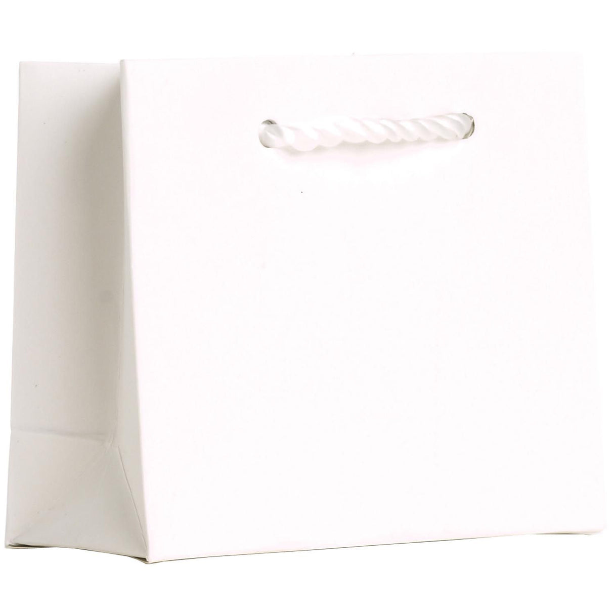 Matte White - Gift Bag w/Tag - 5 x 2 x 4"