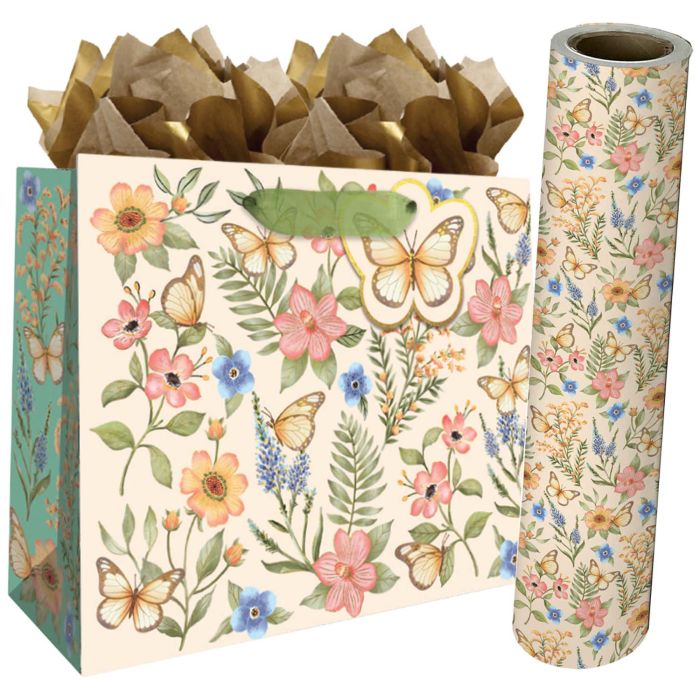 Butterfly Floral Gift Bags & Wrapping Paper