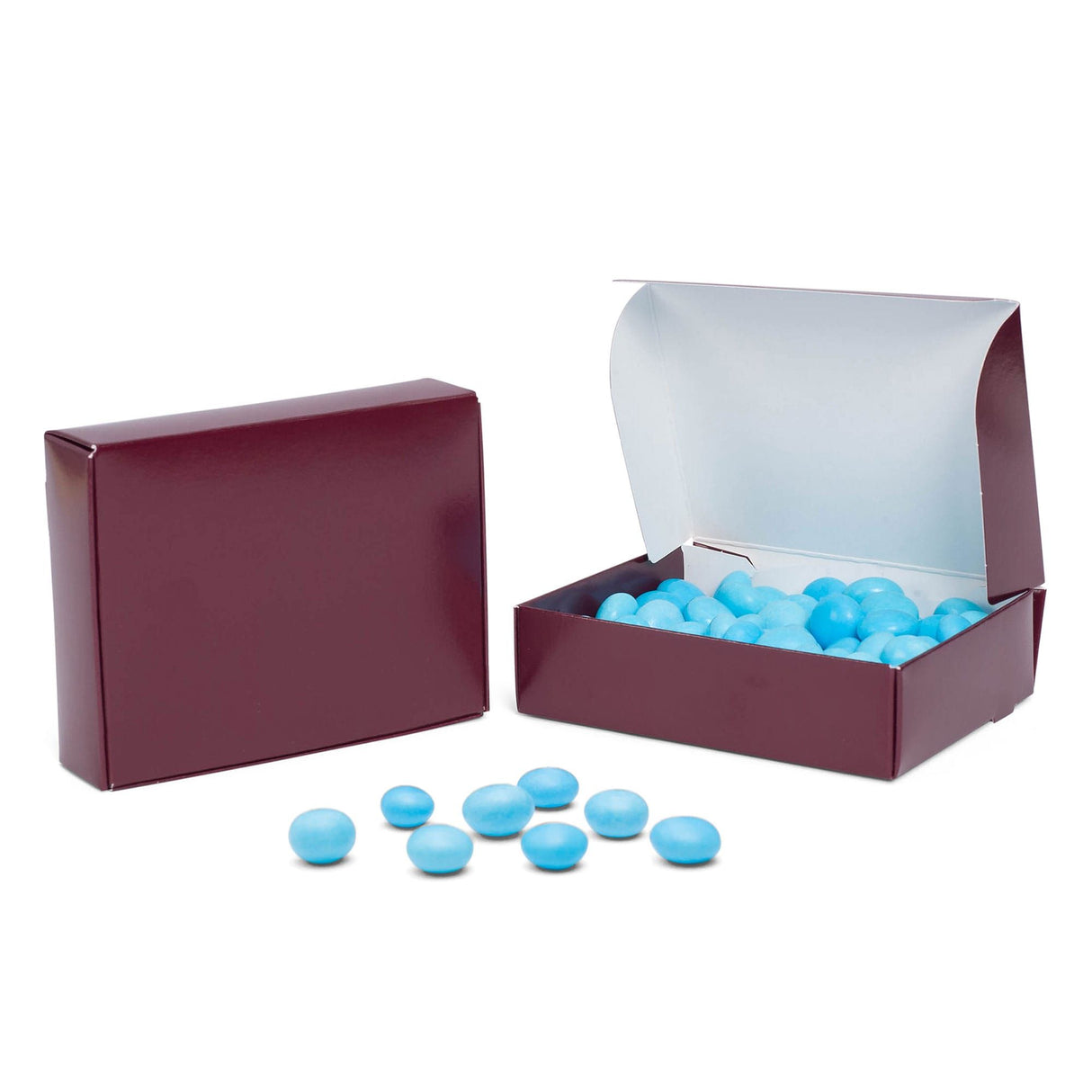 Burgundy - Die Cut Candy Box - (1/4 lb) 4-9/16 x 3-9/16 x 1-1/4"