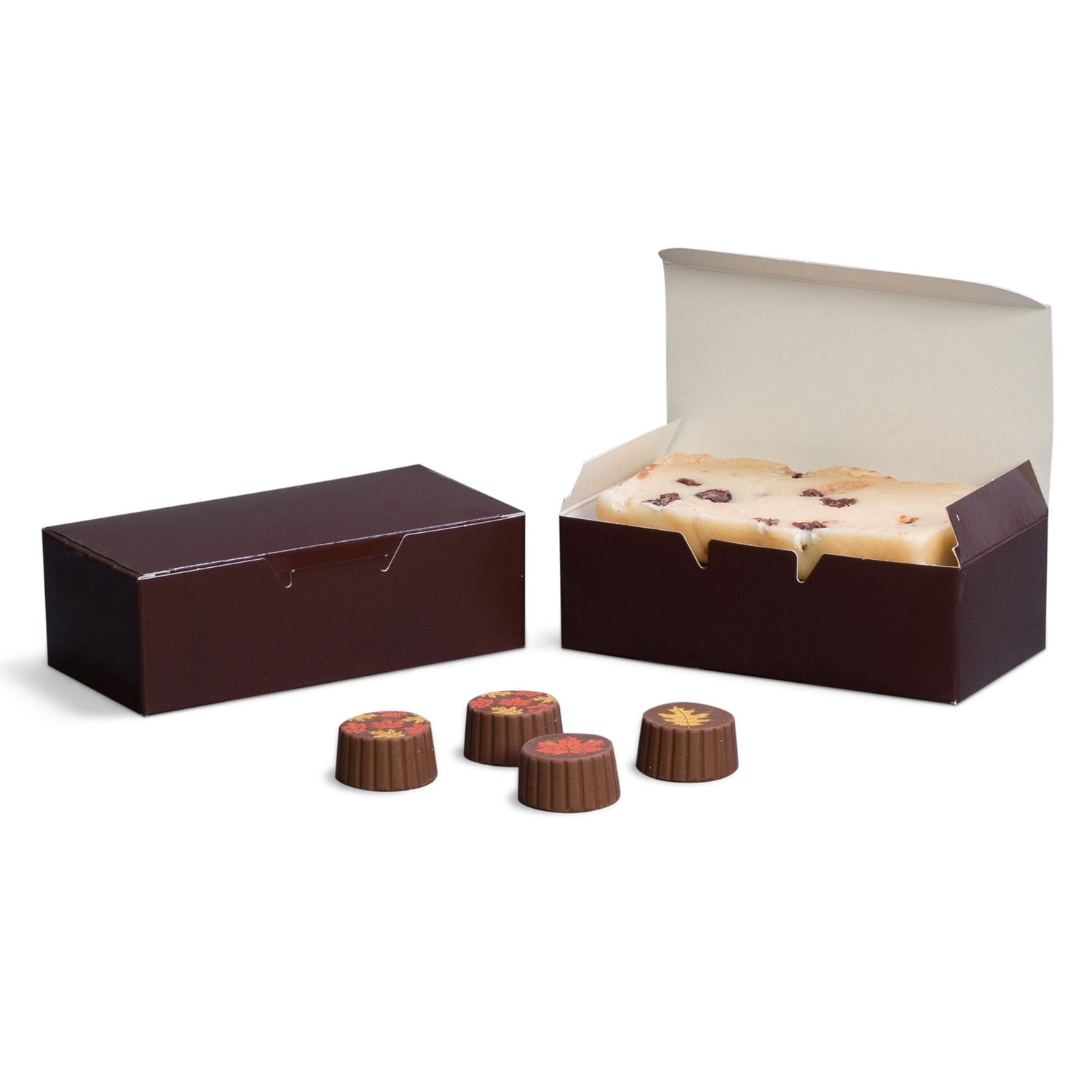 Brown - Folding Candy Box - (1/2 lb) 5-1/2 x 2-3/4 x 1-3/4"