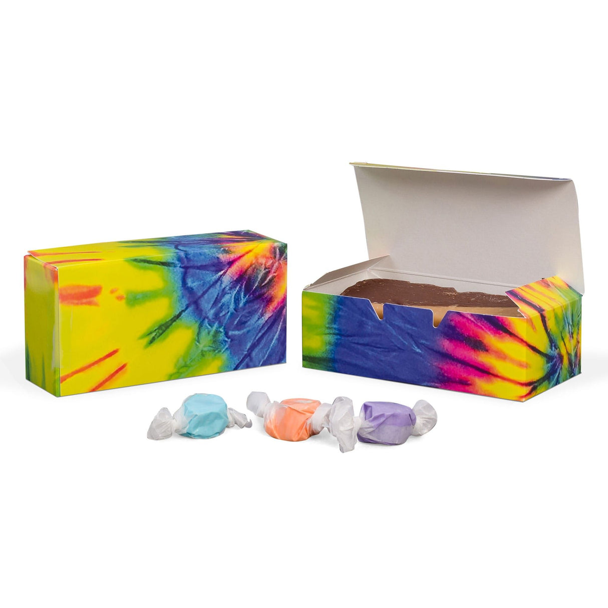 Tie Dye - Folding Candy Box - (1/2 lb) 5-1/2 x 2-3/4 x 1-3/4"