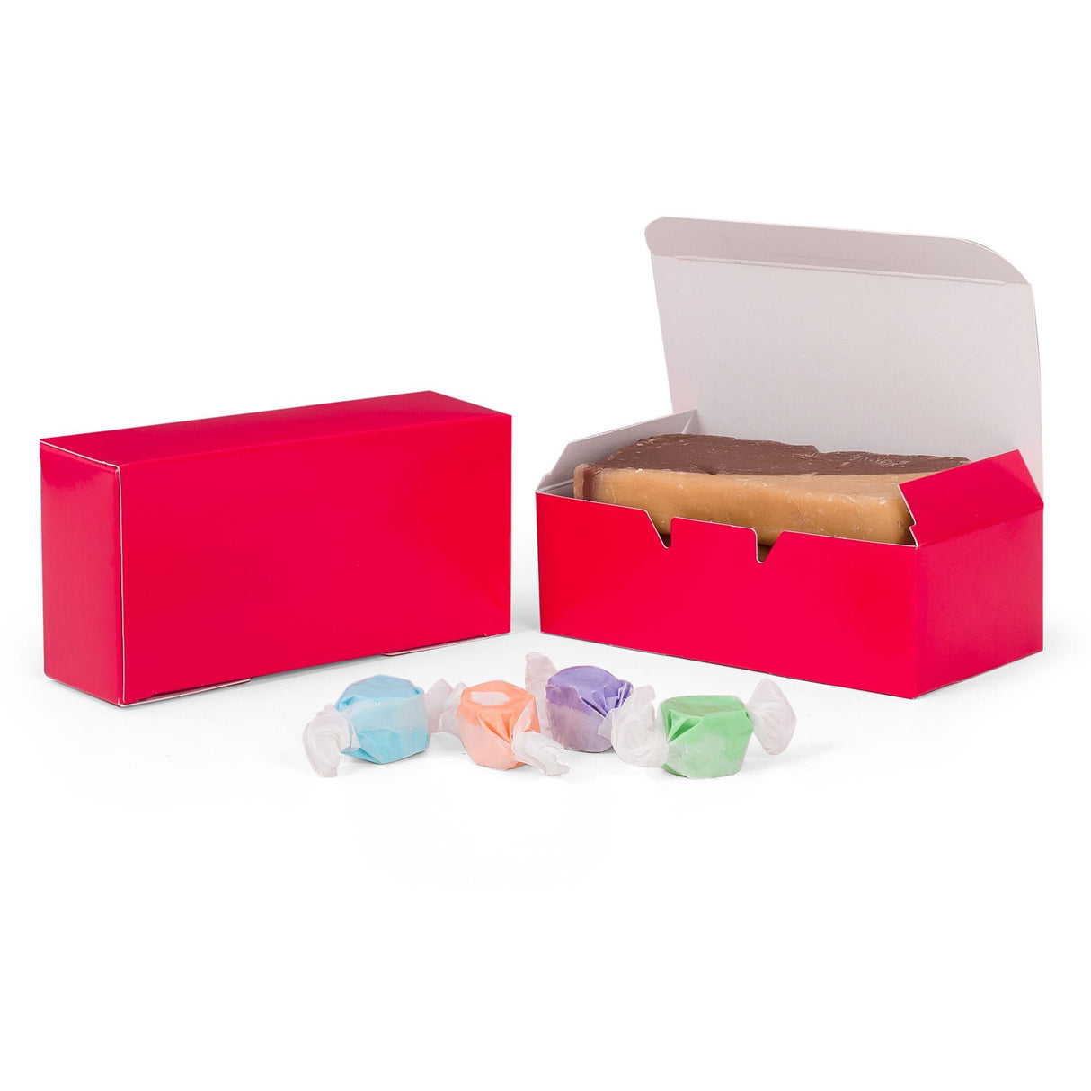 Red - Folding Candy Box - (1/2 lb) 5-1/2 x 2-3/4 x 1-3/4"