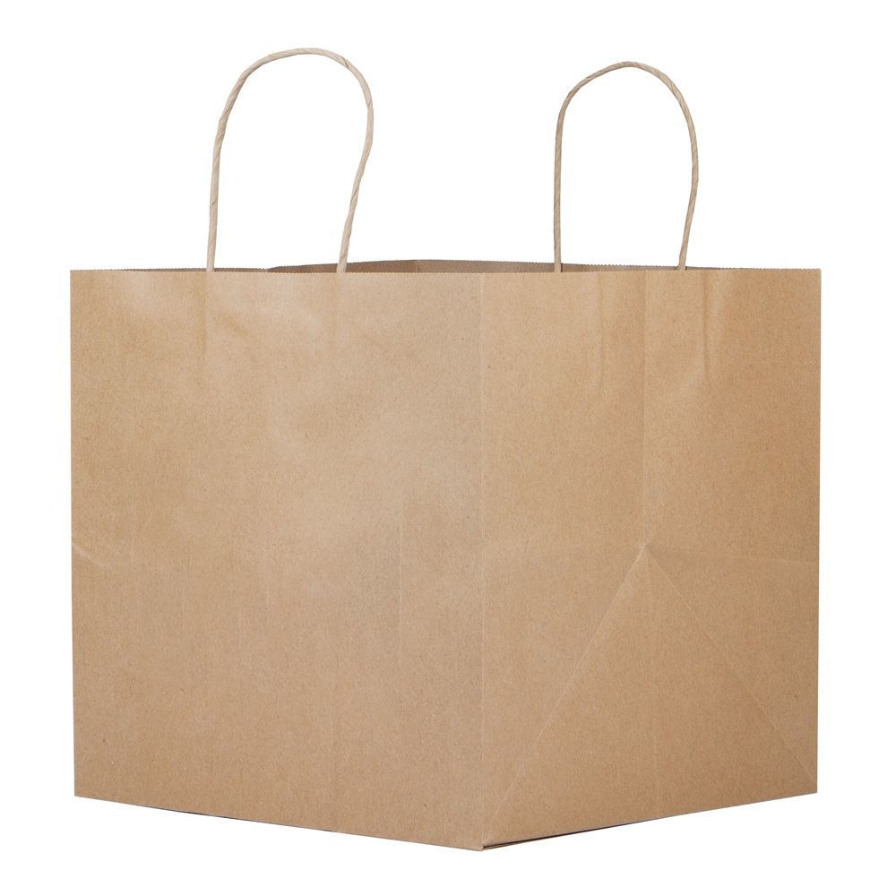 Natural Kraft - Paper Restaurant / Take Out Bag - 10-1/4 x 10 x 10"