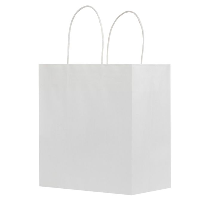 White Kraft - Paper Restaurant / Take Out Bag - 10 x 5 x 10"