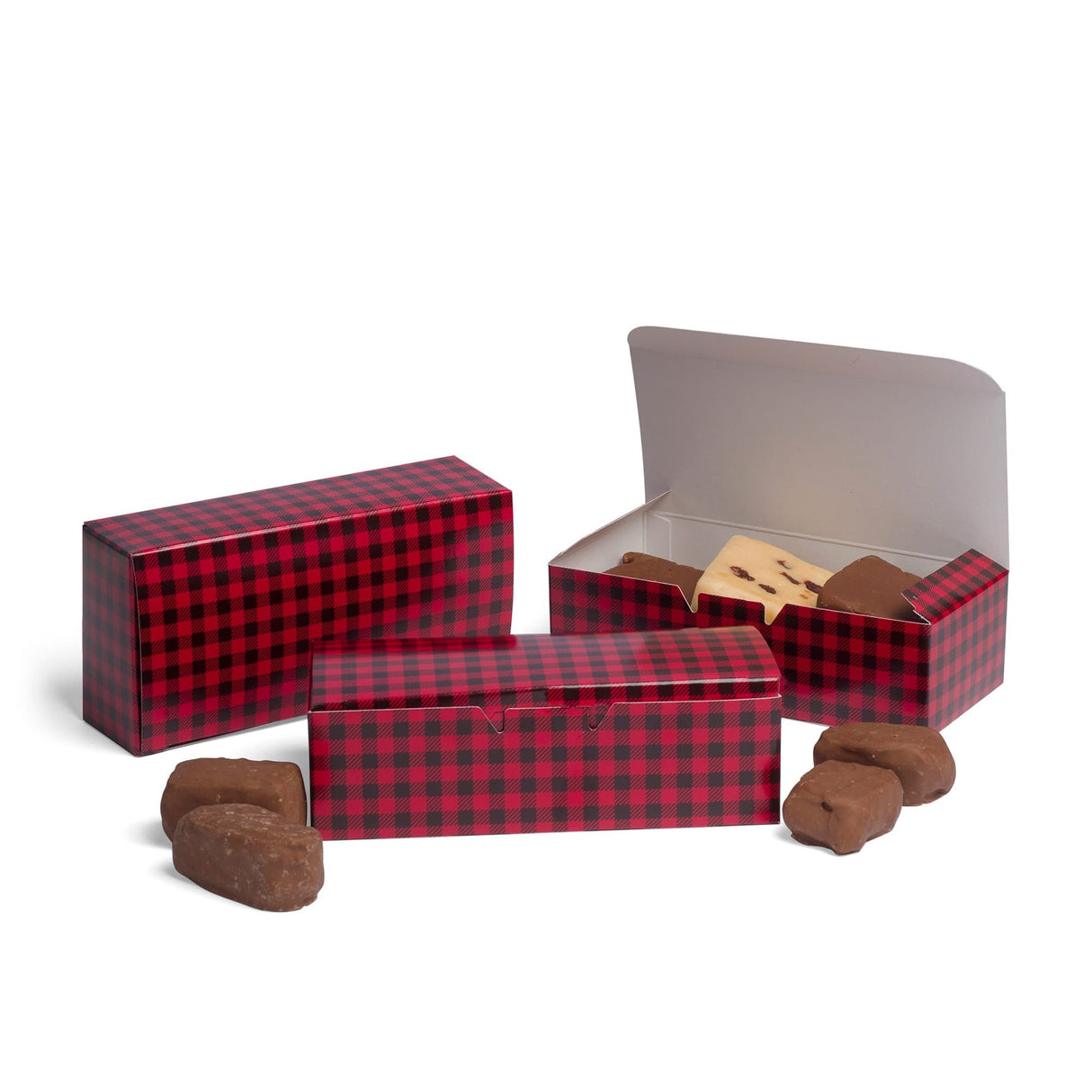 Buffalo Plaid - Folding Candy Box - (1 lb) 7 x 3-3/8 x 2"