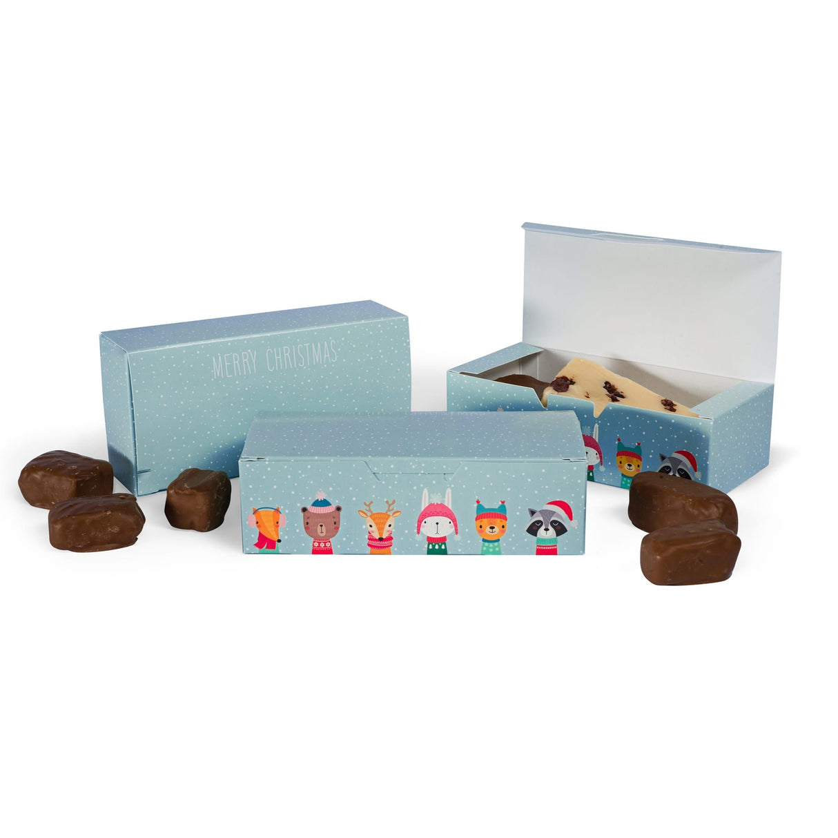 Winter Friends 1 - Folding Candy Box - (1 lb) 7 x 3-3/8 x 2"