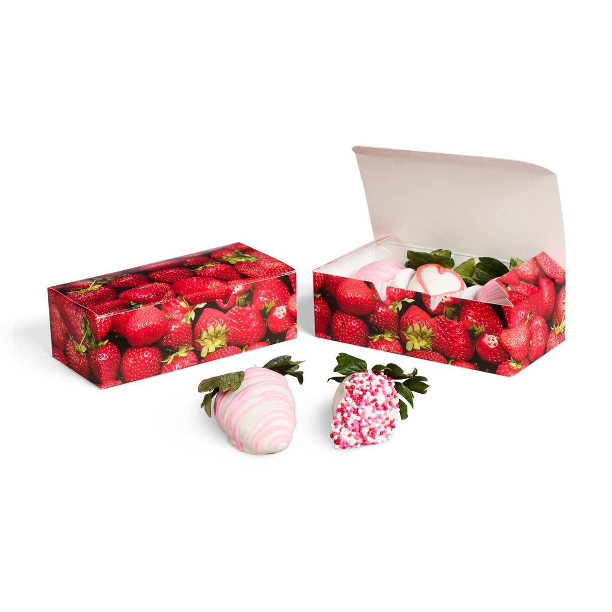 Strawberries - Folding Candy Box - (1 lb) 7 x 3-3/8 x 2"