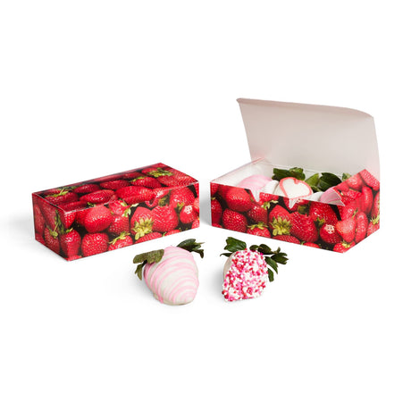 Strawberries - Folding Candy Box - (1 lb) 7 x 3-3/8 x 2"