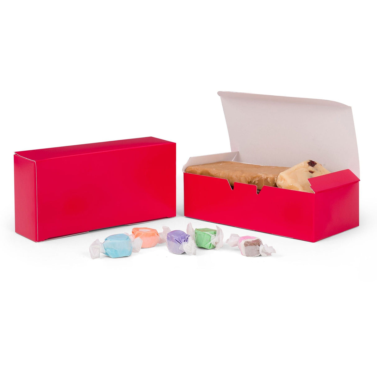 Red - Folding Candy Box - (1 lb) 7 x 3-3/8 x 2"