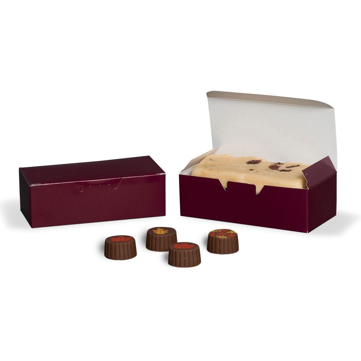 Burgundy - Folding Candy Box - (1 lb) 7 x 3-3/8 x 2"
