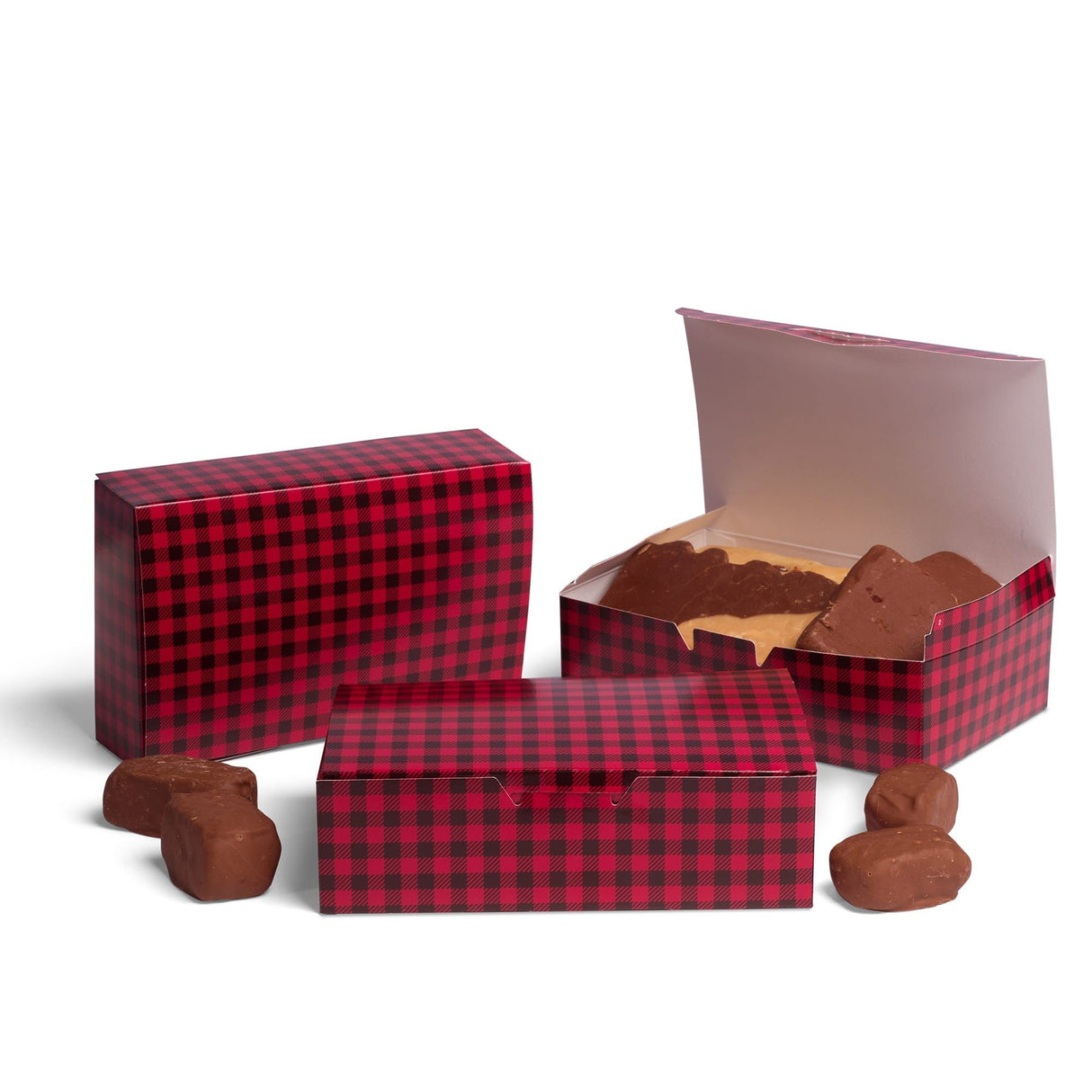 Buffalo Plaid - Folding Candy Box - (1-1/2 lb) 7 x 4-1/2 x 2"