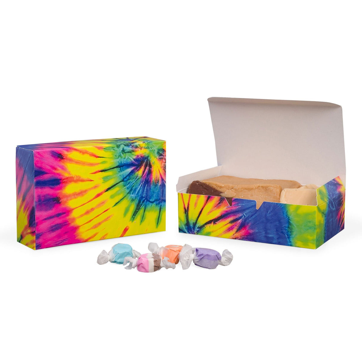 Tie Dye - Folding Candy Box - (1-1/2 lb) 7 x 4-1/2 x 2"
