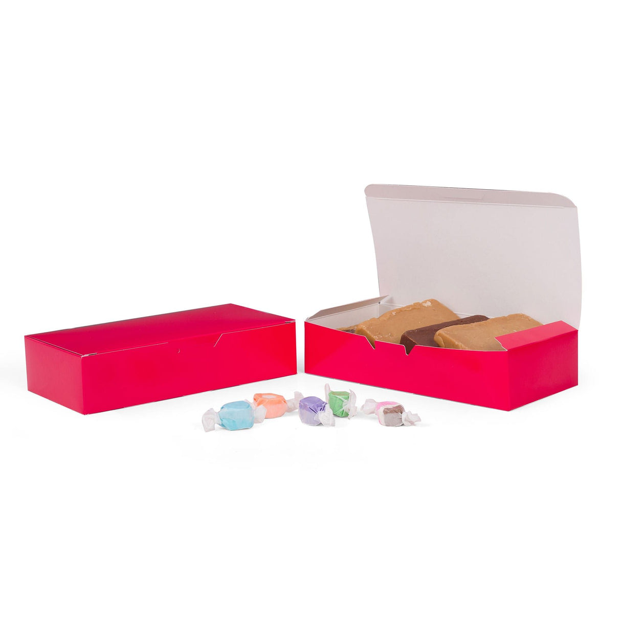 Red - Folding Candy Box - (2 lb) 9 x 4-1/2 x 2"