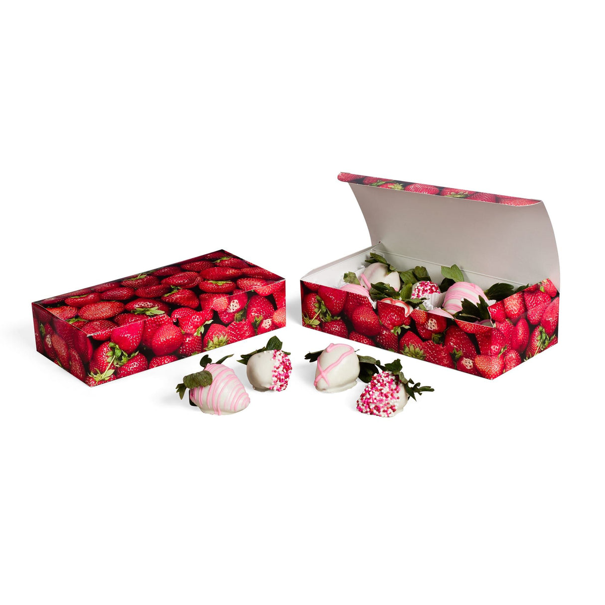 Strawberries - Folding Candy Box - (2 lb) 7 x 4-1/2 x 2"