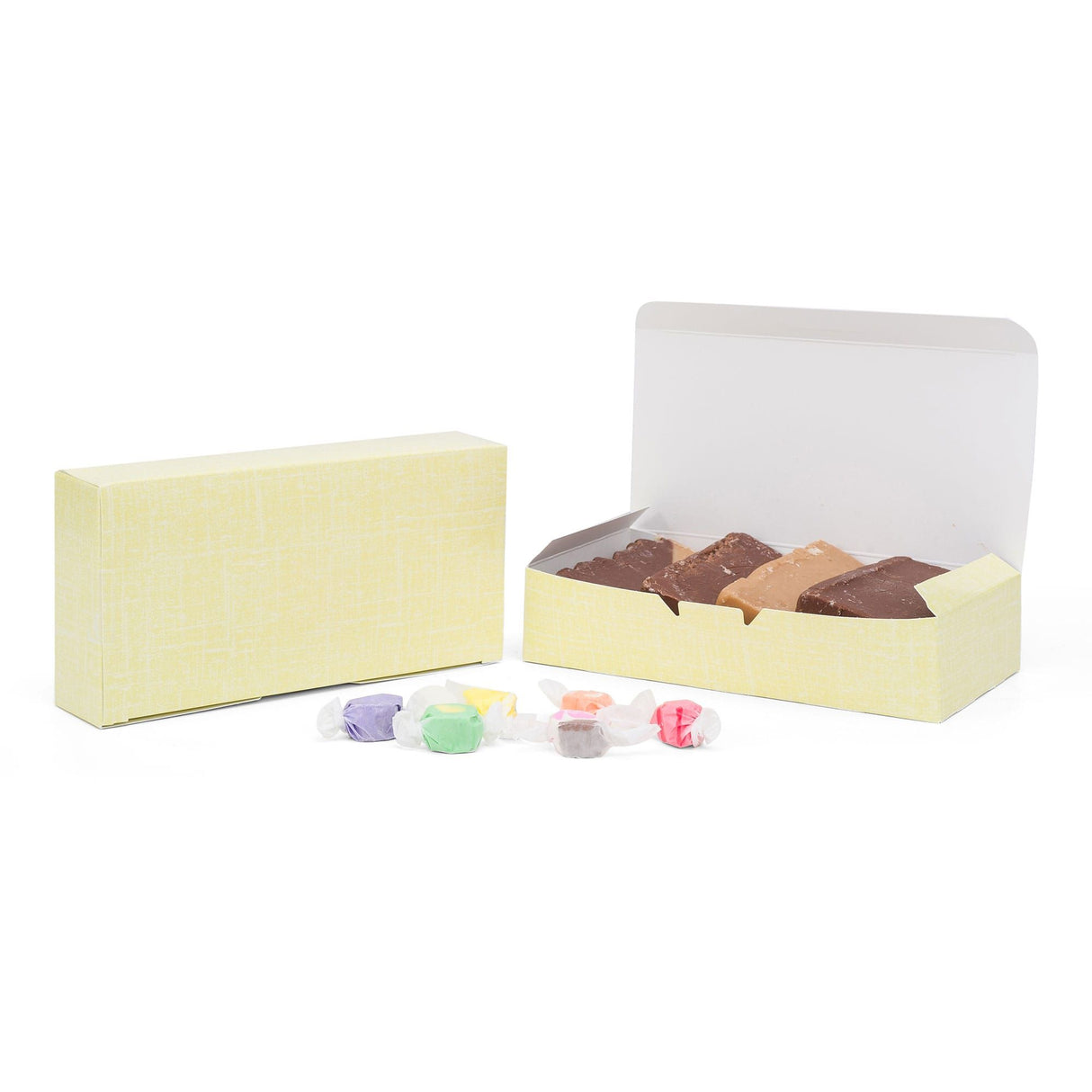 Yellow Linen - Folding Candy Box - (2 lb) 9 x 4-1/2 x 2"