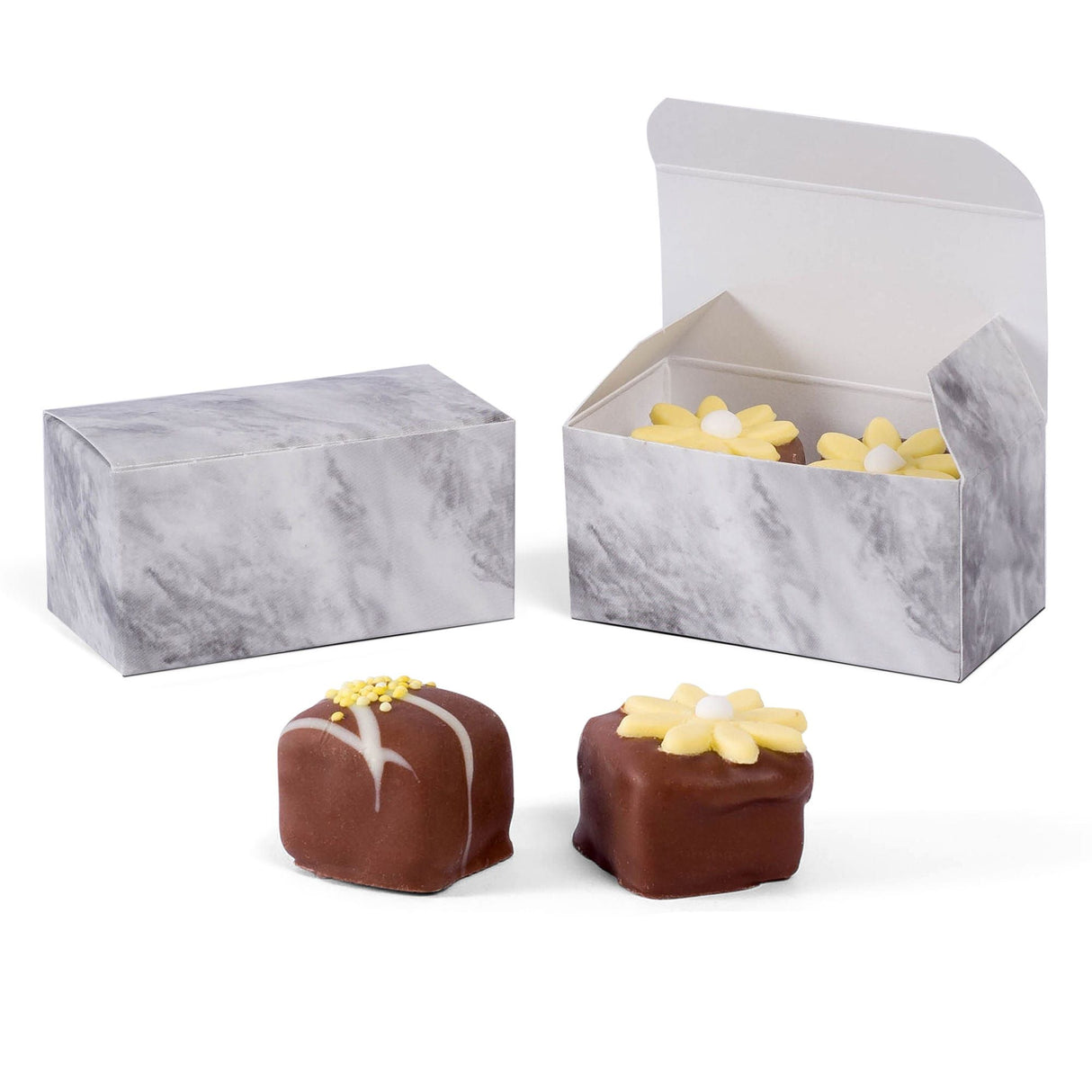 Gray Marble - Mini Truffle Candy Box - 2-9/16 x 1-5/16 x 1-1/4"