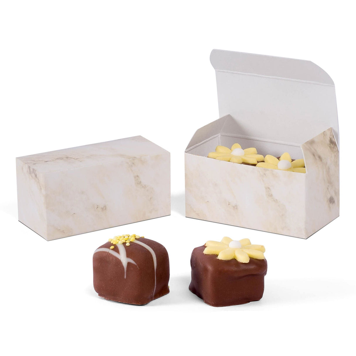 Ivory Marble - Mini Truffle Candy Box - 2-9/16 x 1-5/16 x 1-1/4"