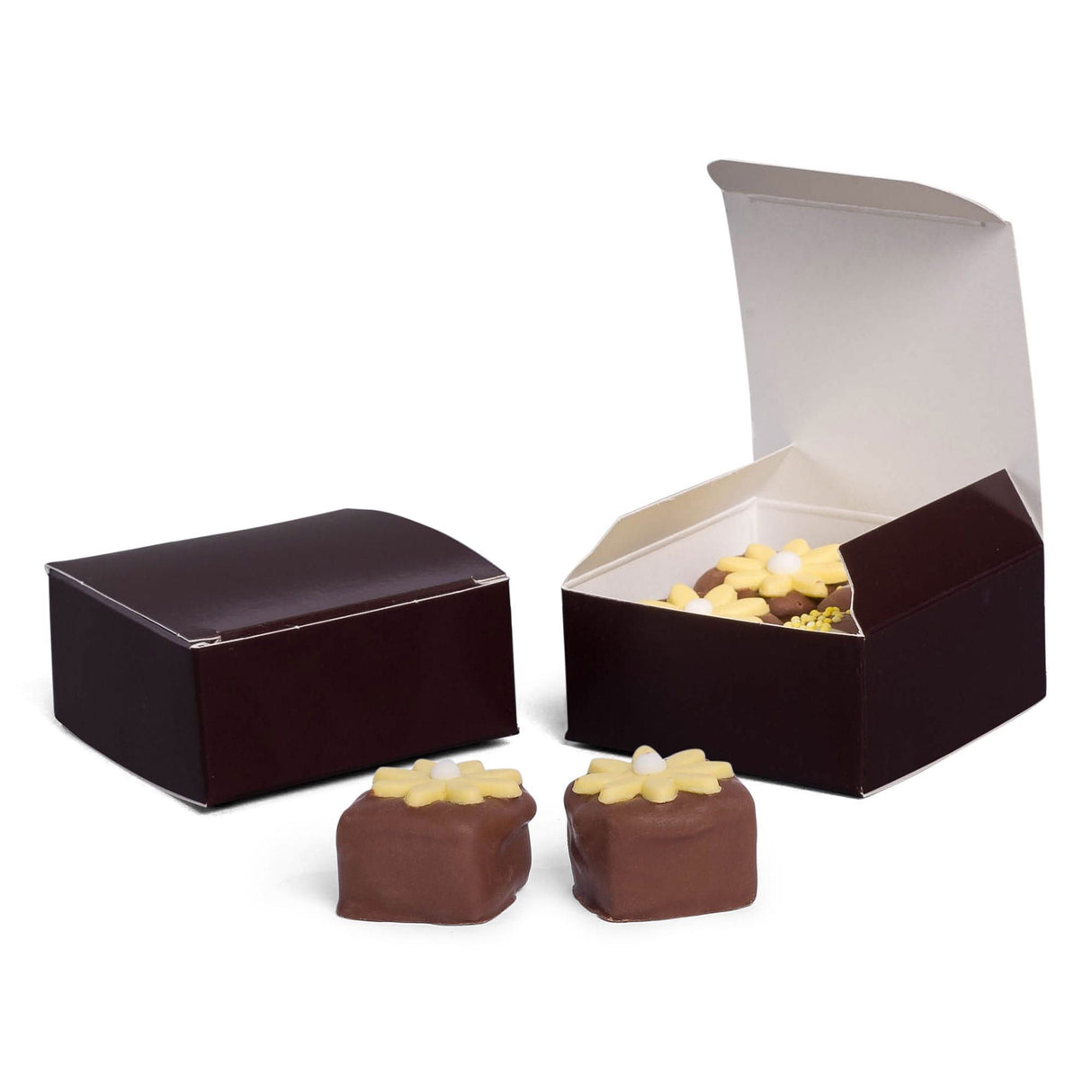 Brown - Maxi Truffle Candy Box - 2-1/2 x 2-1/2 x 1-1/8"