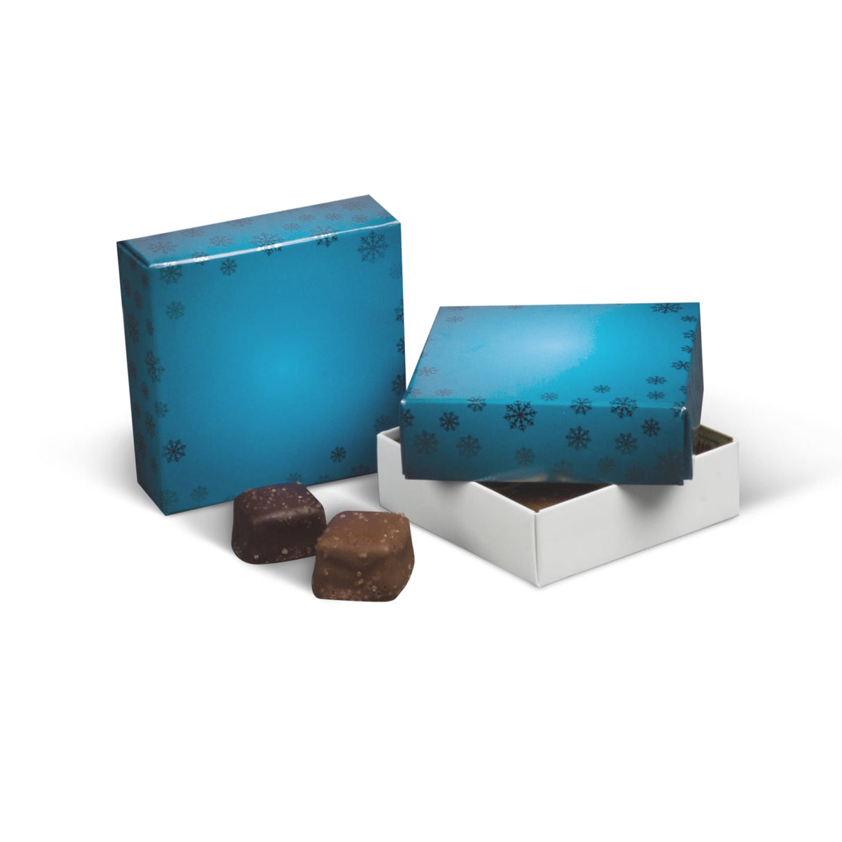 Foil Snowflakes - Candy Box Lid - (3 oz) 3-11/16 x 3-11/16 x 1-1/8"