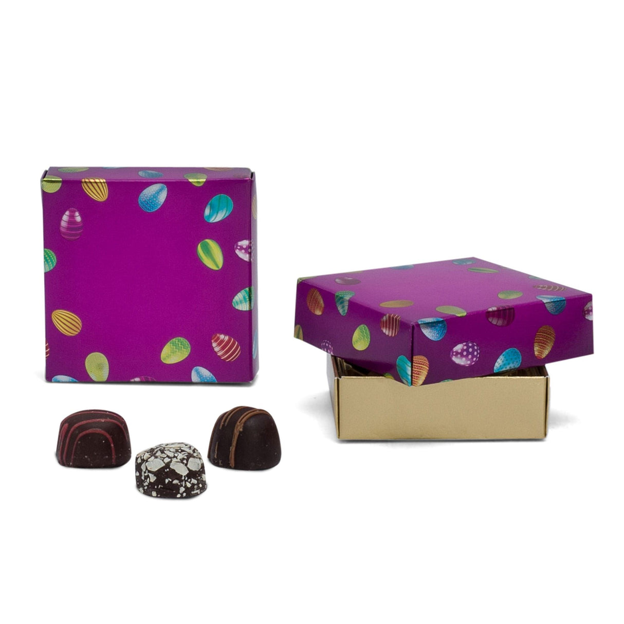 Shiny Eggs - Candy Box Lid - (3 oz x 2 Layers) 3-11/16 x 3-11/16 x 1-1/8"