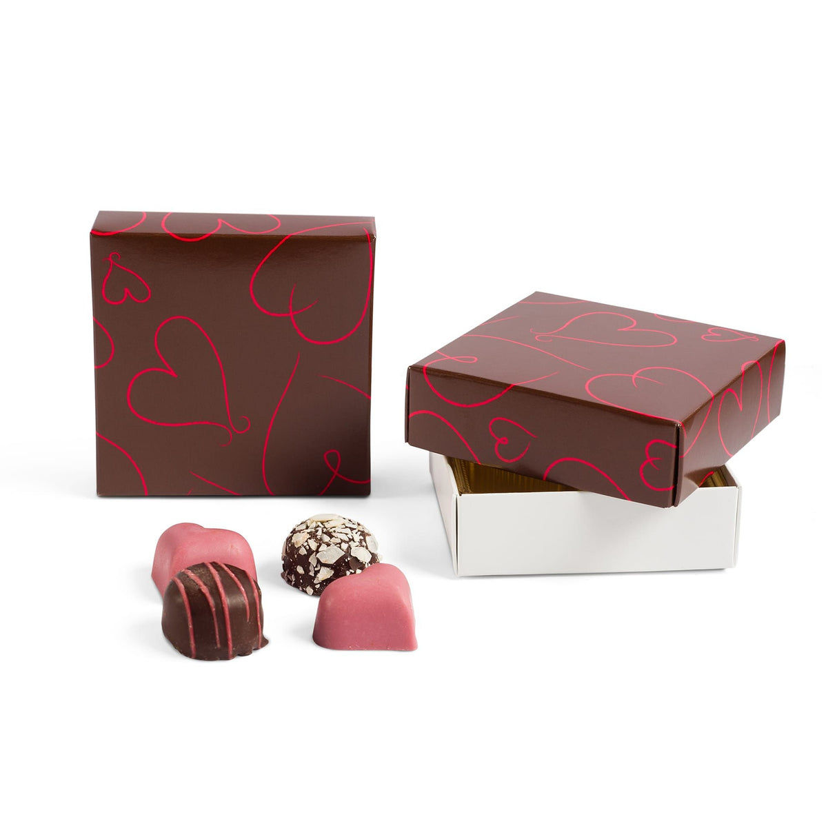 Valentine - Candy Box Lid - (3 oz x 2 Layers) 3-11/16 x 3-11/16 x 1-1/8"