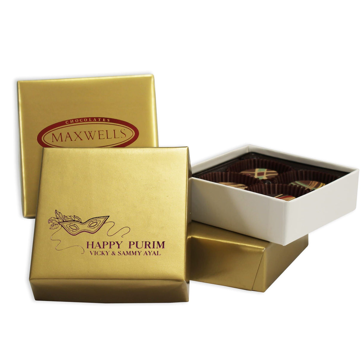 Gold Foil - Set Up Candy Box - (3 oz) 3-1/2 x 3-1/2 x 1-1/8"