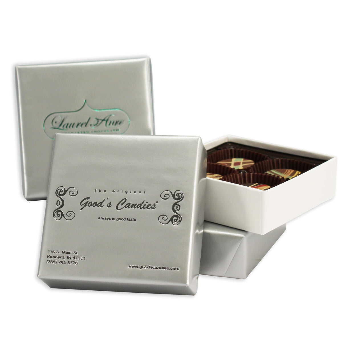 Silver Foil - Set Up Candy Box - (3 oz) 3-1/2 x 3-1/2 x 1-1/8"