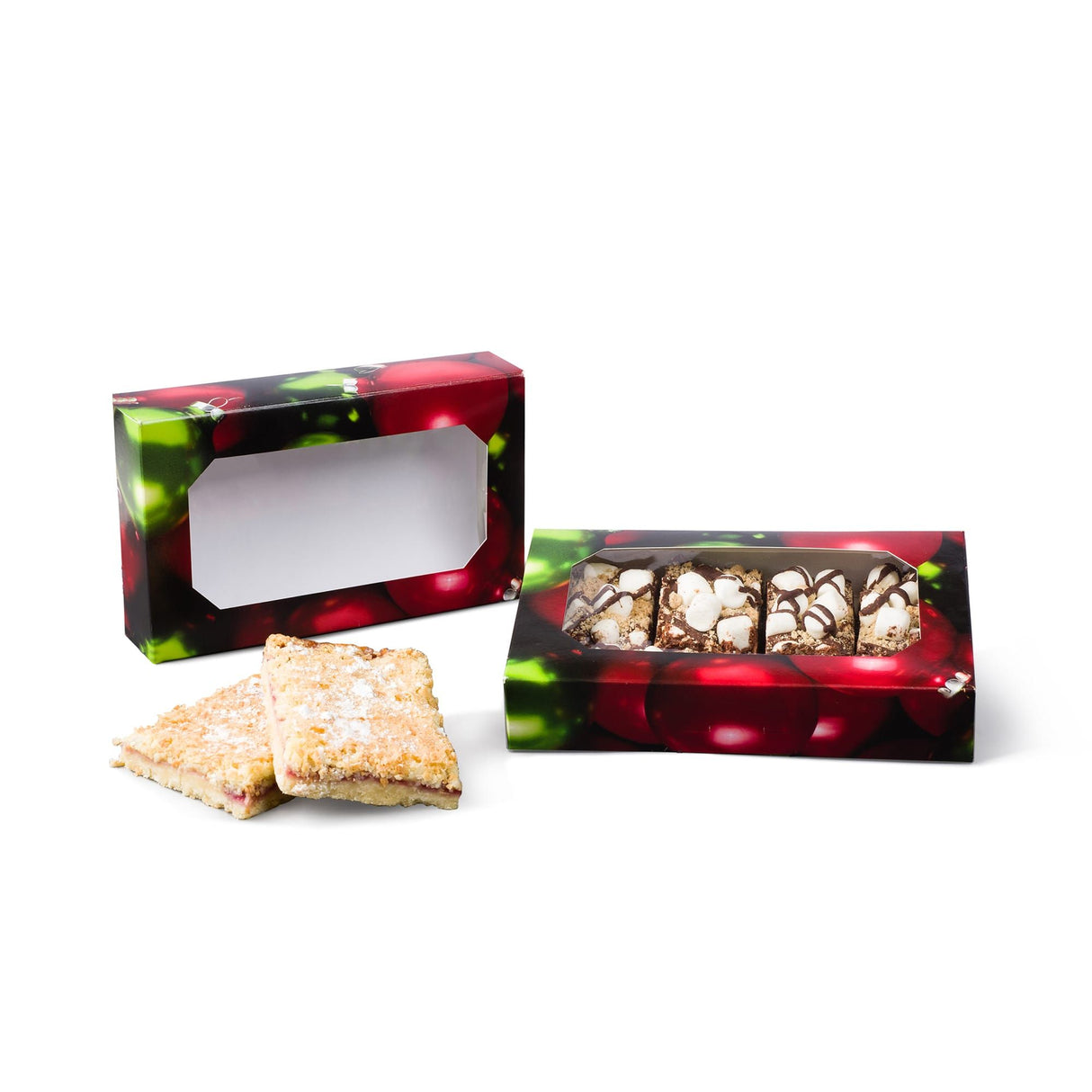 Ornaments - with Window - Grease Resistant Cookie Box - 7-1/2 x 4-1/2 x 1-1/2"