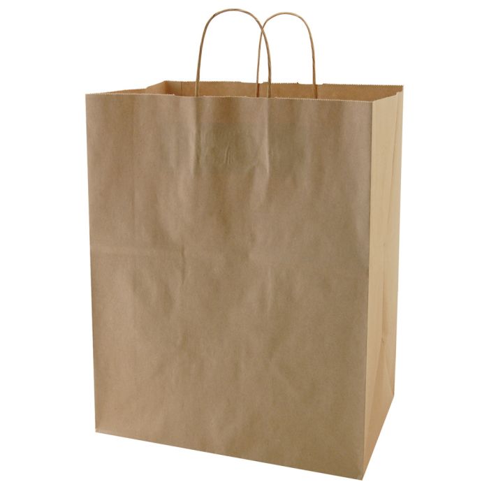 Natural Kraft - Paper Restaurant / Take Out Bag - 12 x 9 x 15"
