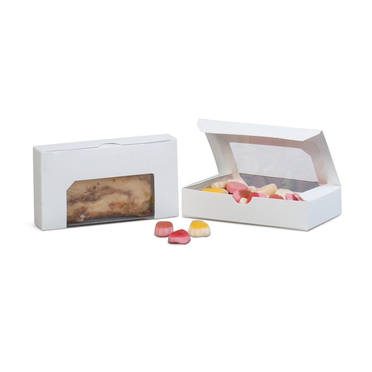 White Window - Folding Candy Box - (1/2 lb) 6 x 3-1/4 x 1-1/8"