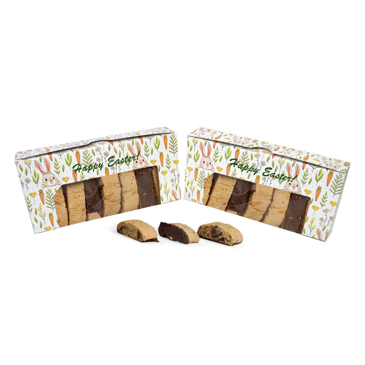 Bunnies & Carrots - with Window - Folding Candy Box - (3/4 lb) 7-3/8 x 3-1/2 x 1-1/4"