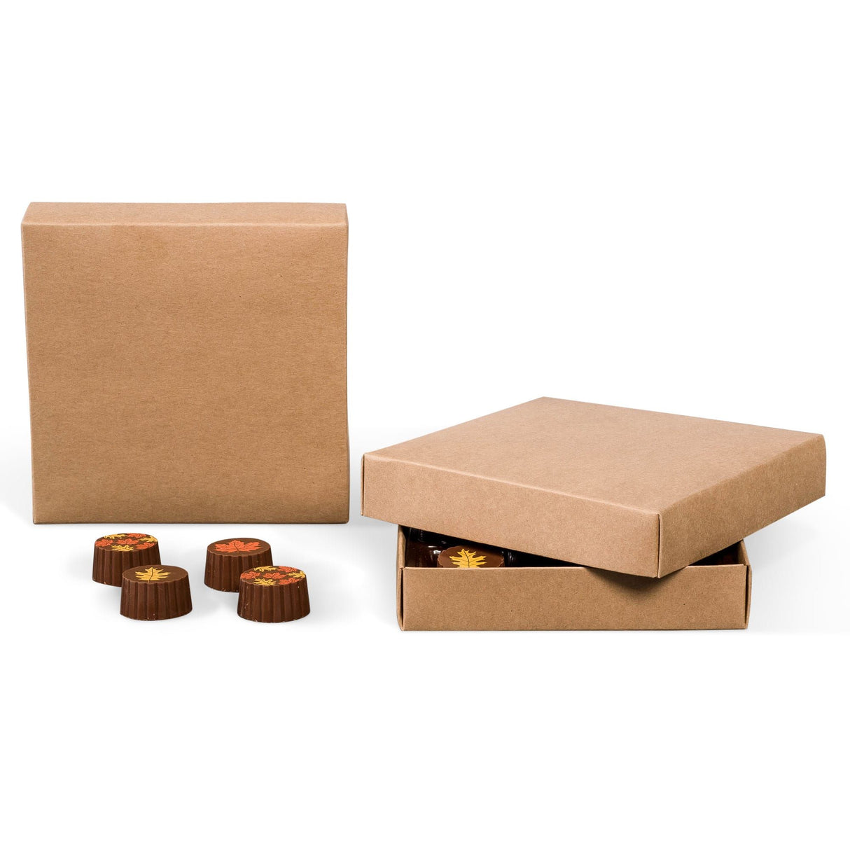 Kraft - Candy Box Lid - (8 oz x 2 Layers) 5-3/4 x 5-3/4 x 1-1/8"