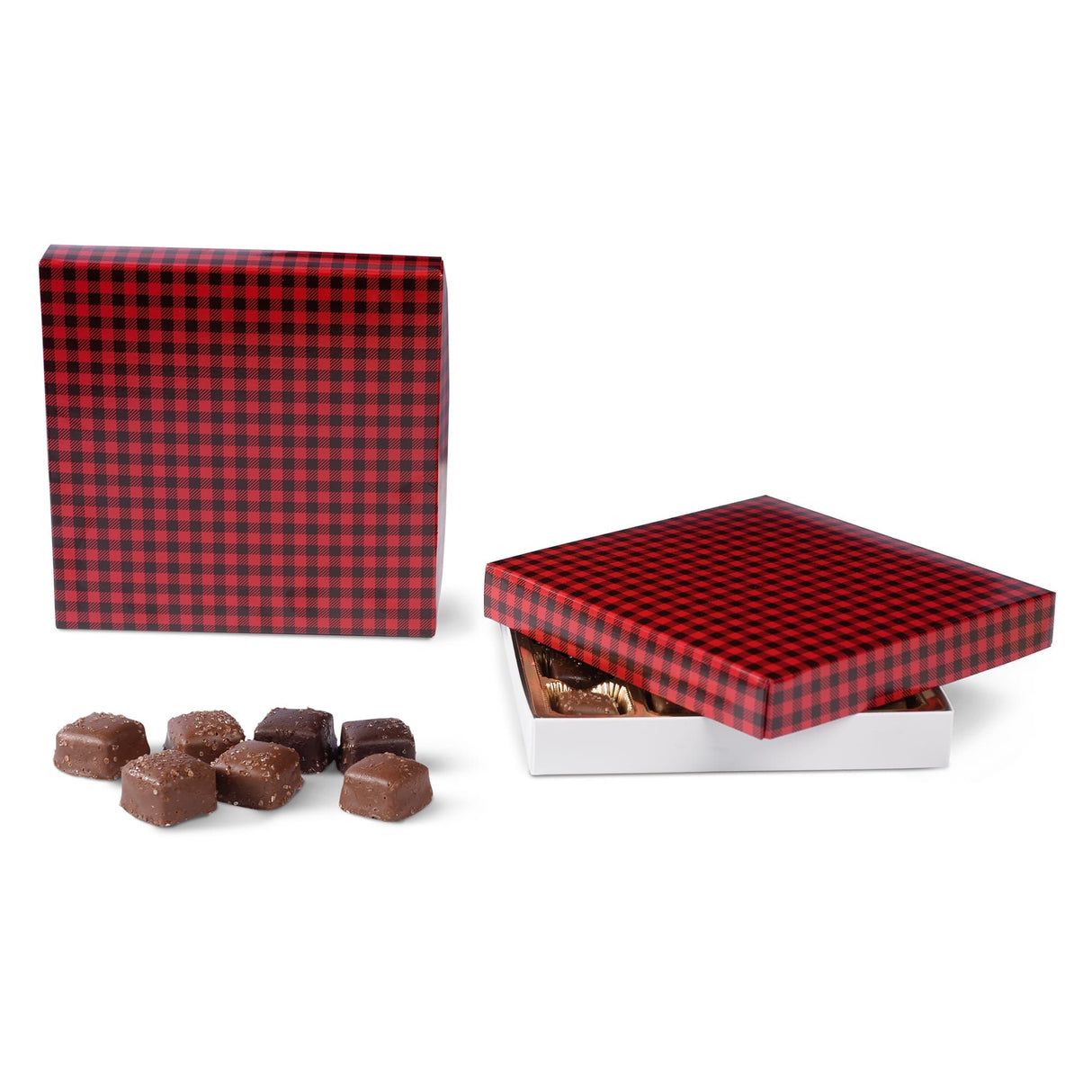 Buffalo Plaid - Candy Box Lid - (8 oz) 5-3/4 x 5-3/4 x 1-1/8"