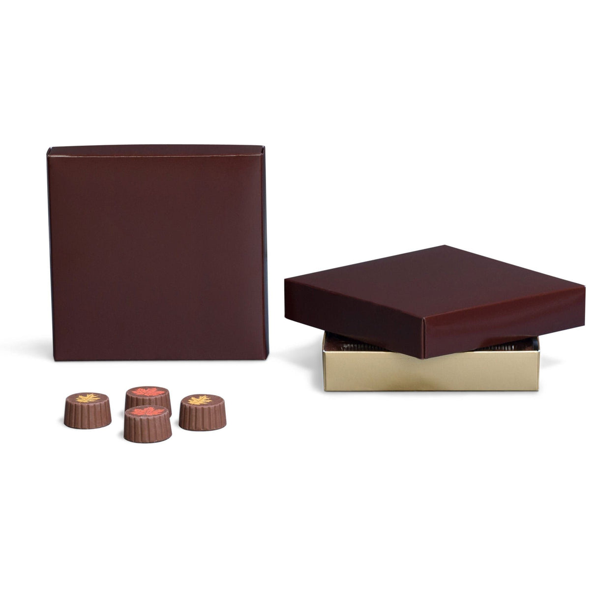 Brown - Candy Box Lid - (8 oz x 2 Layers) 5-3/4 x 5-3/4 x 1-1/8"
