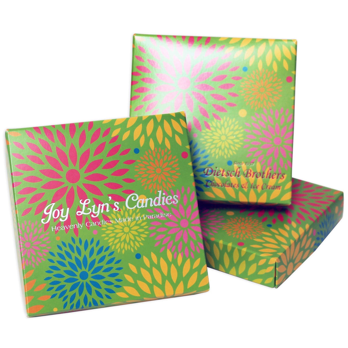 Green Garden - Candy Box Lid - (8 oz) 5-3/4 x 5-3/4 x 1-1/8"
