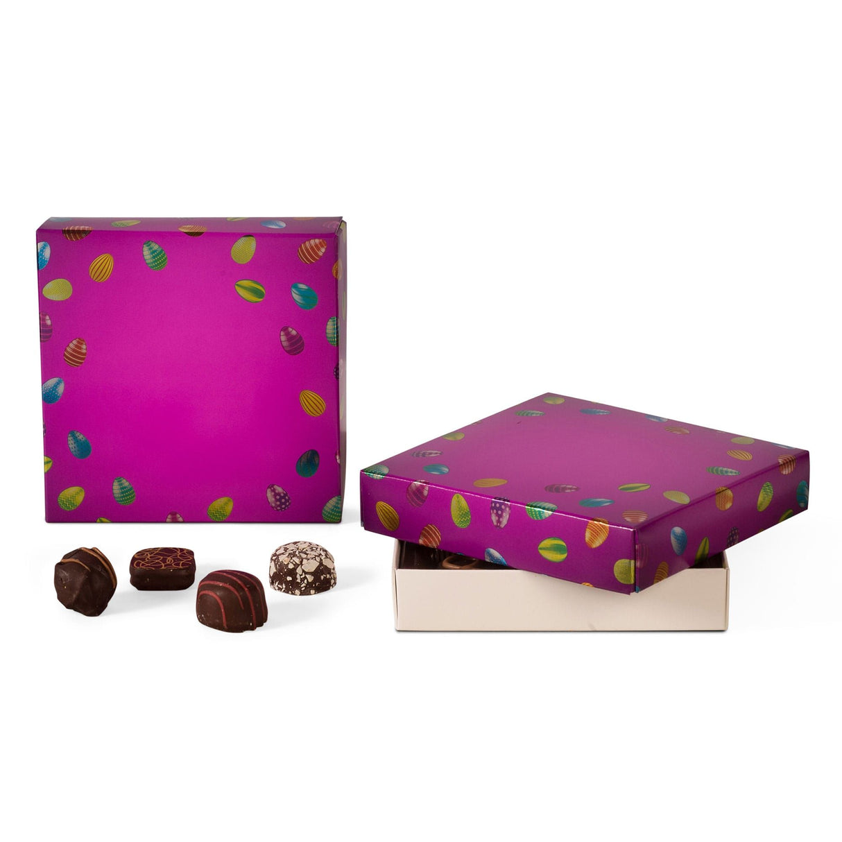 Shiny Eggs - Candy Box Lid - (8 oz) 5-3/4 x 5-3/4 x 1-1/8"