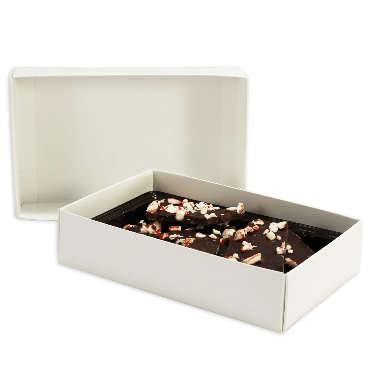 White Deep Base - Candy Box Base - (1/2 lb Deep) 7 x 4-3/8 x 1-5/8"