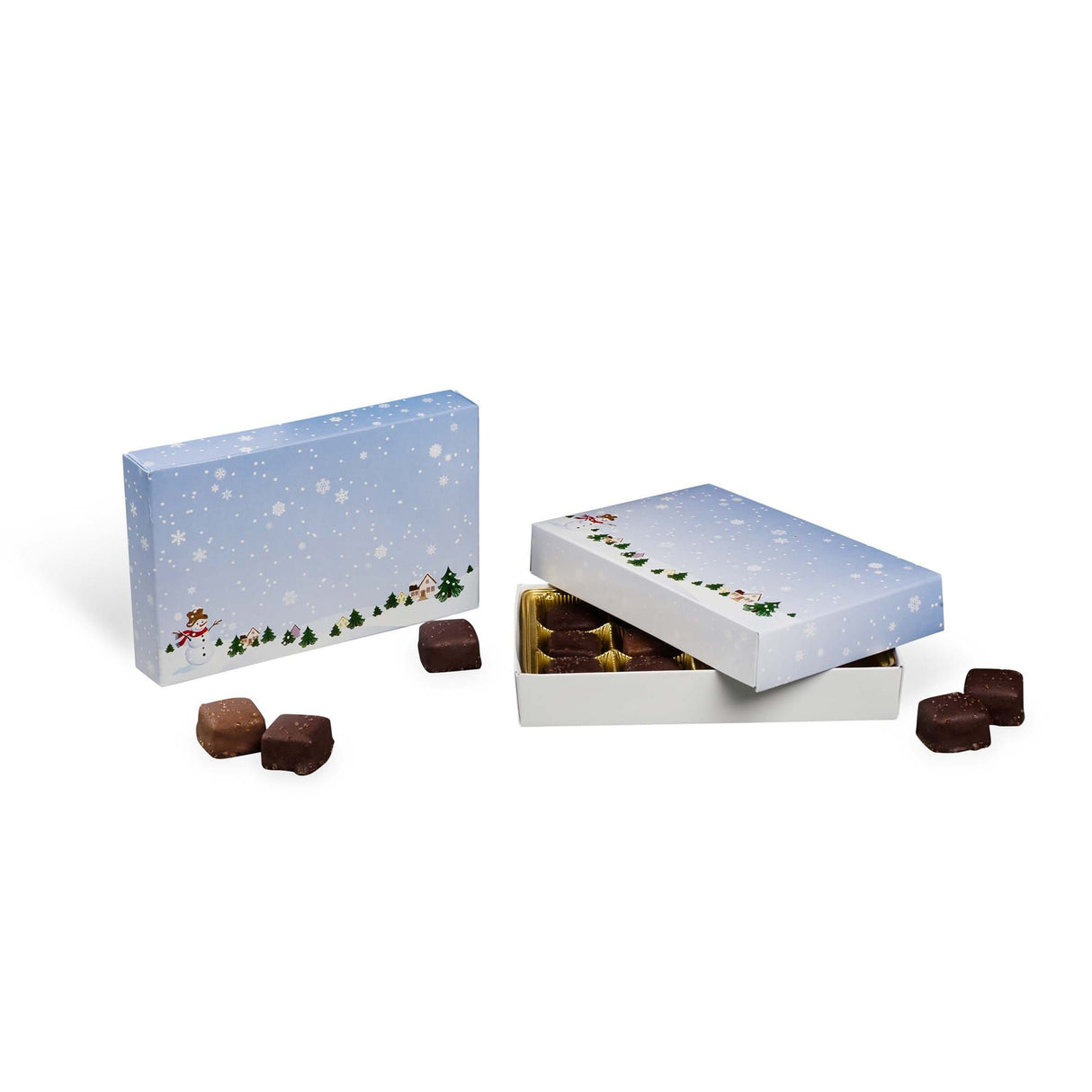 Winter Scene - Candy Box Lid - (1/2 lb x 2 Layers) 7-1/8 x 4-1/2 x 1-1/8"