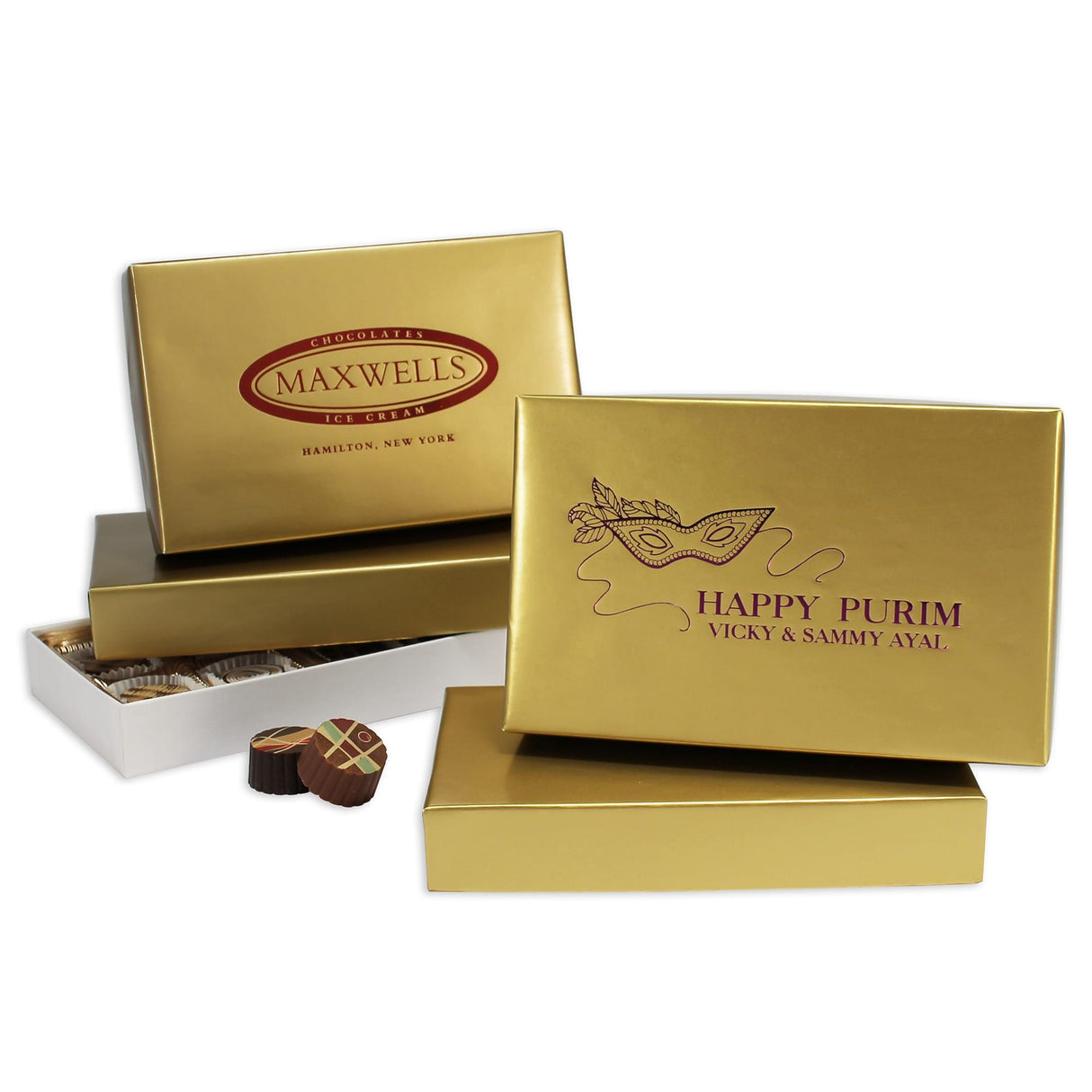 Gold Foil - Set Up Candy Box - (1/2 lb) 7 x 4-3/8 x 1-1/8"