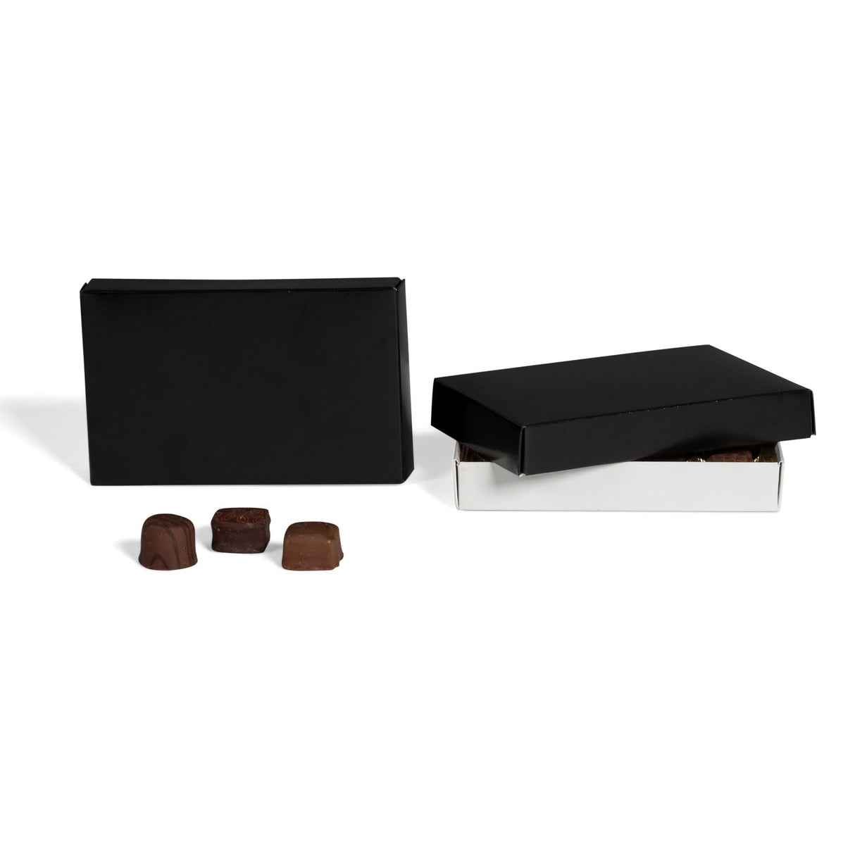 Black - Candy Box Lid - (1/2 lb x 2 Layers) 7-1/8 x 4-1/2 x 1-1/8"