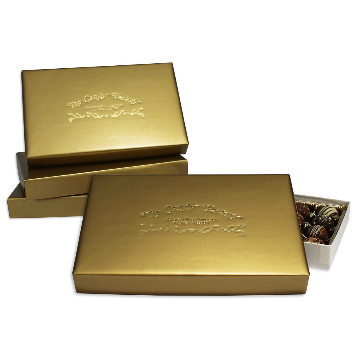 Gold Foil - Set Up Candy Box - (1 lb) 9-3/8 x 6 x 1-1/8"