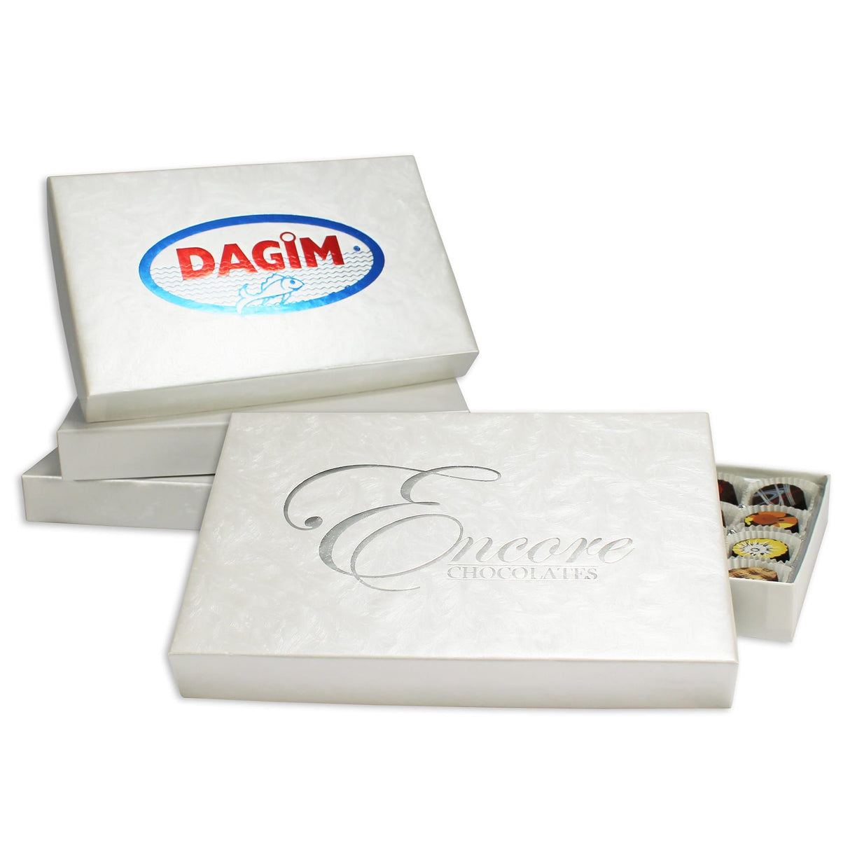 White Embossed Pattern - Set Up Candy Box - (1 lb) 9-3/8 x 6 x 1-1/8"